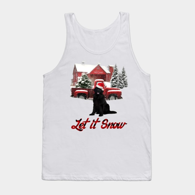 Newfoundland Let It Snow Tree Farm Red Truck Christmas Tank Top by Brodrick Arlette Store